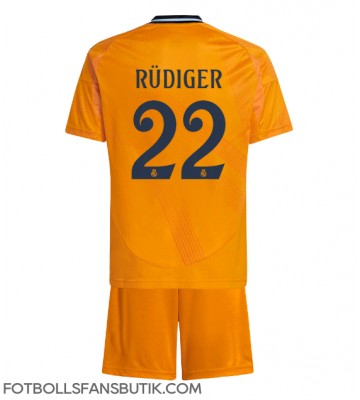 Real Madrid Antonio Rudiger #22 Replika Bortatröja Barn 2024-25 Kortärmad (+ Korta byxor)